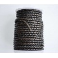 (902) 4 мм, Антик черный матовый, шнур плетеный