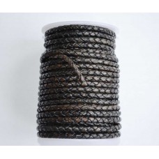 (902) 4 мм, Антик черный матовый, шнур плетеный