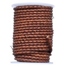 (906) 4 мм, Антик красно-коричневый Матовый, шнур плетеный