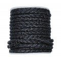 (102.Мат) 12 нитей, черный матовый (black matt), шнур плетеный