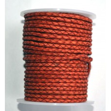 (907) 3 мм, Антик красный Матовый, шнур плетеный