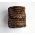 (104.Мат) 3 мм,  св-коричневый матовый (light brown matt), шнур плетеный