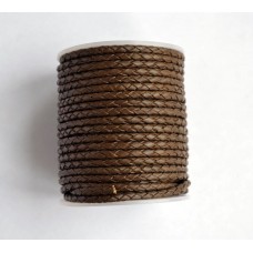 (104.Мат) 3 мм,  св-коричневый матовый (light brown matt), шнур плетеный